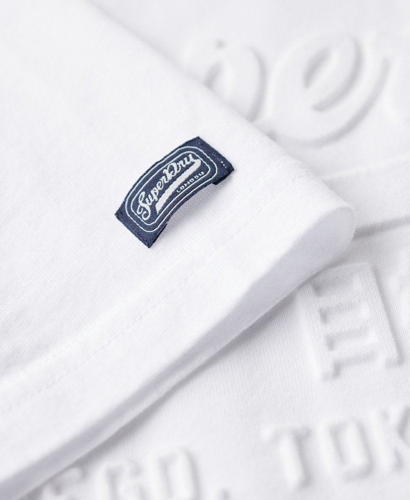 t-shirt met reliëf vintage logo in optic