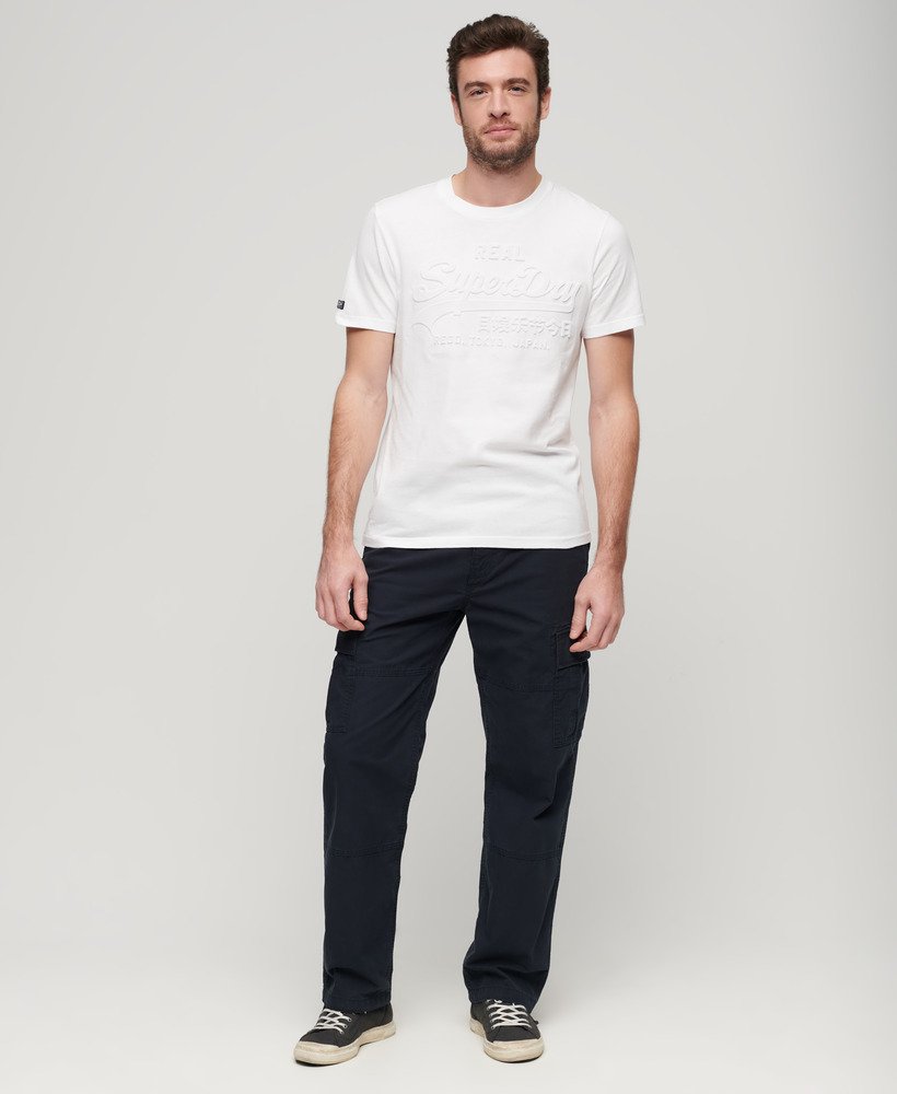 t-shirt met reliëf vintage logo in optic