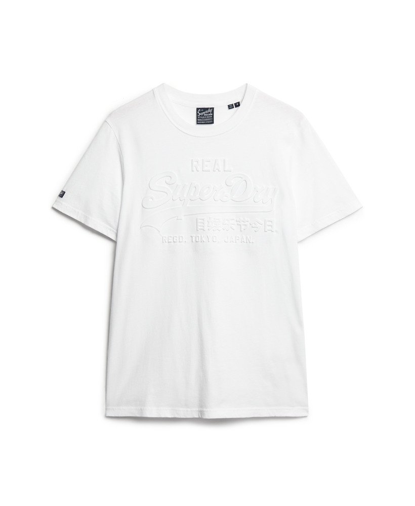 t-shirt met reliëf vintage logo in optic