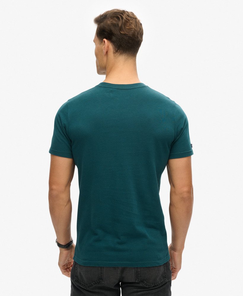 t-shirt met reliëf vintage logo in donker dennengroen