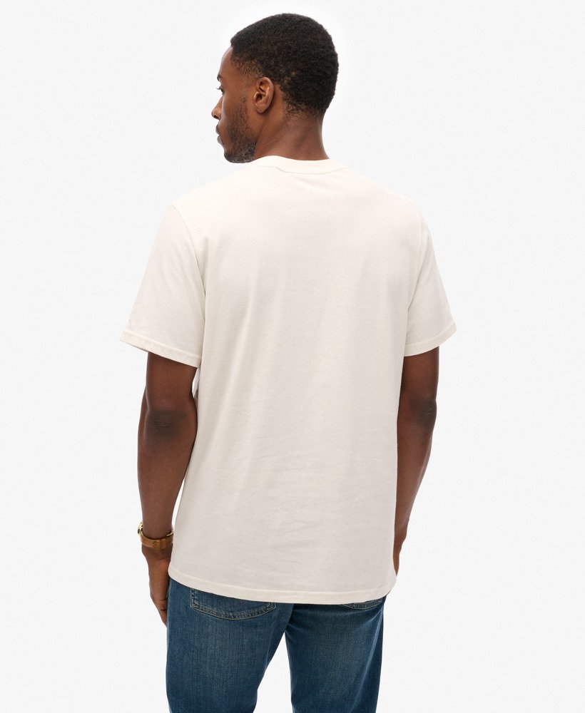 japans vintage logo grafisch t-shirt in ecru