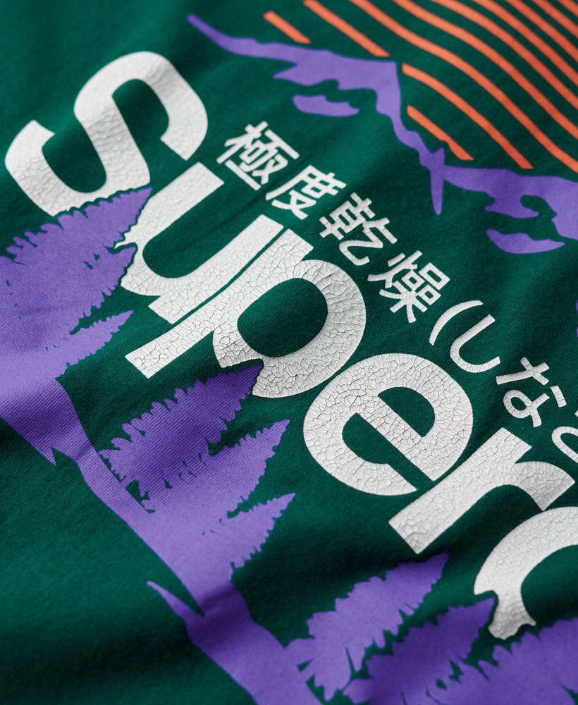 t-shirt met great outdoors-print in donker dennengroen