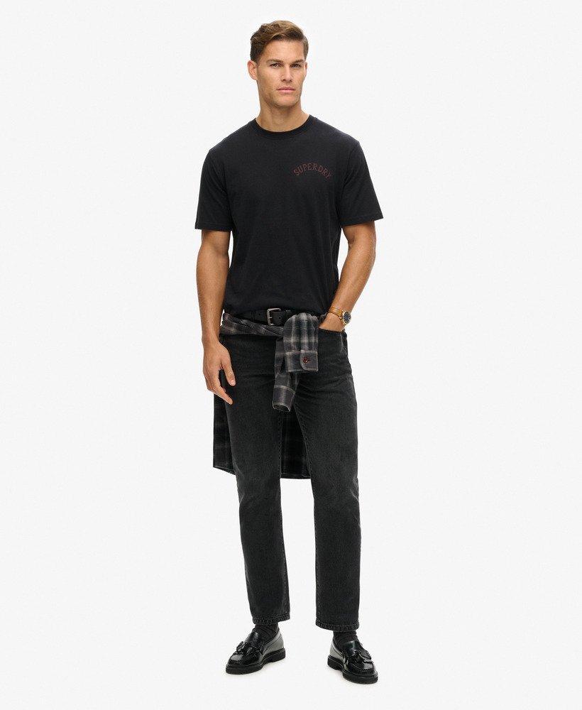 t-shirt met tattoo-print en losse pasvorm in zwart.