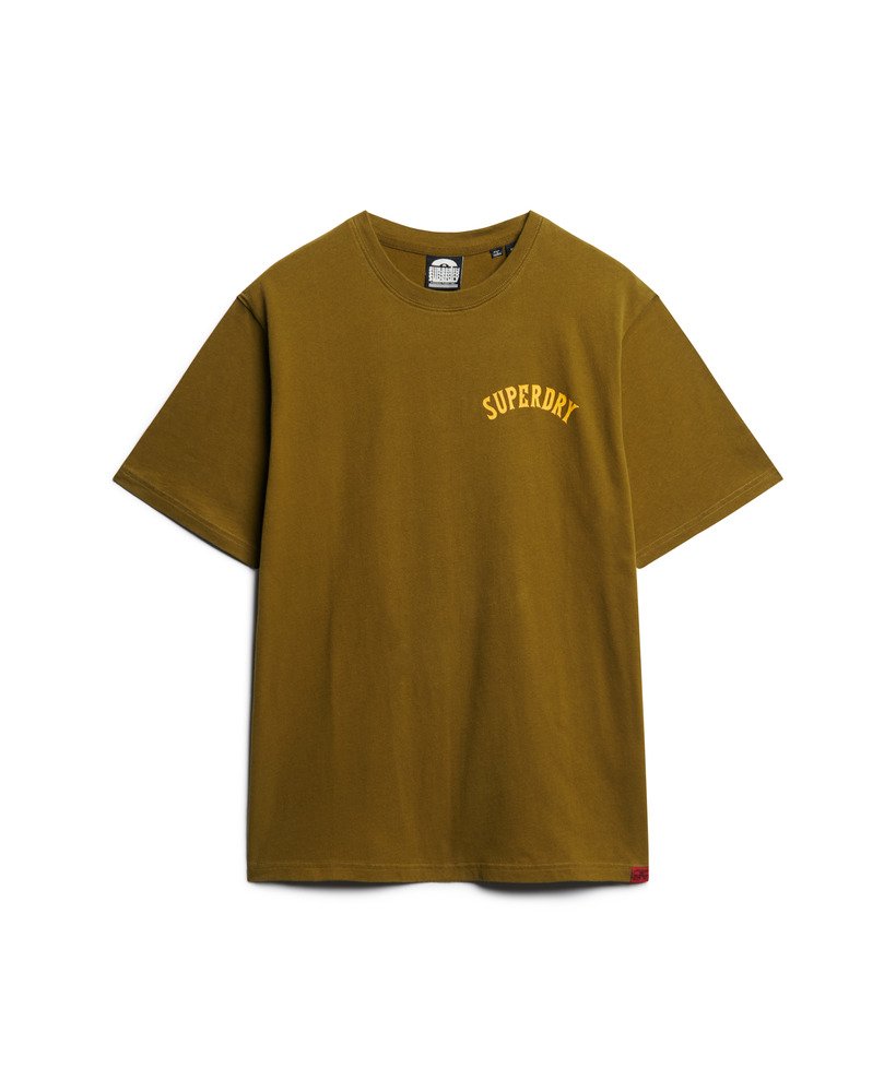 tattoo graphic loose fit t-shirt in dennengroen