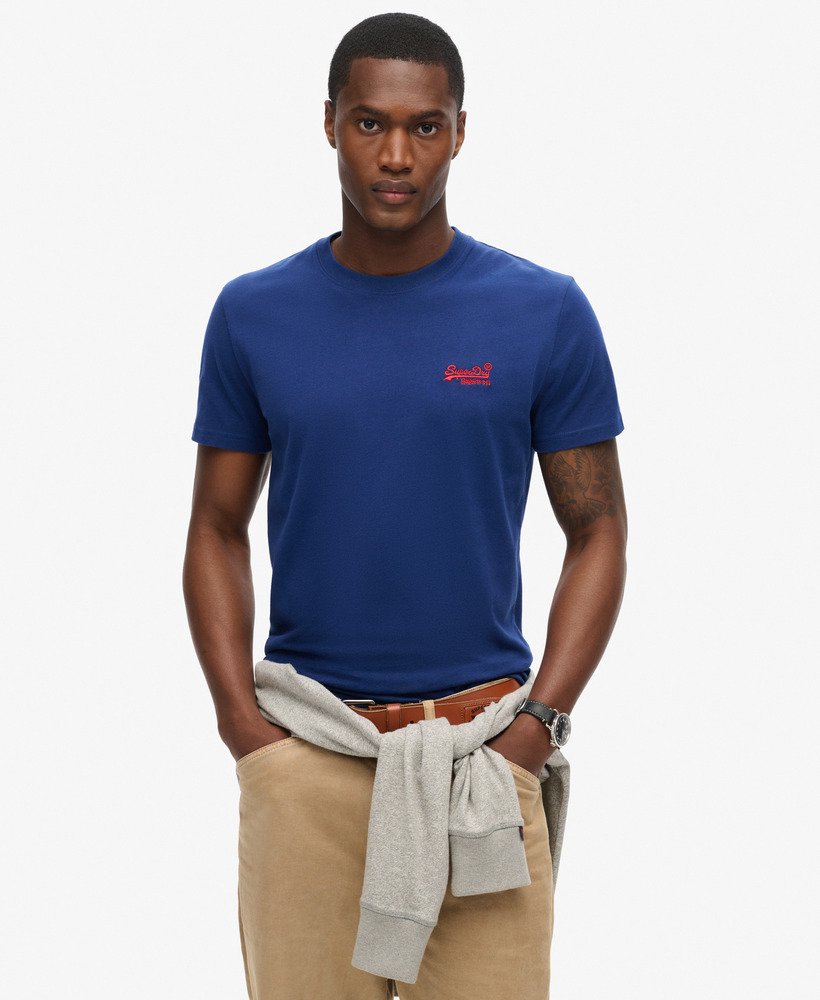 t-shirt met essential logo van biologisch katoen in supermarine navy