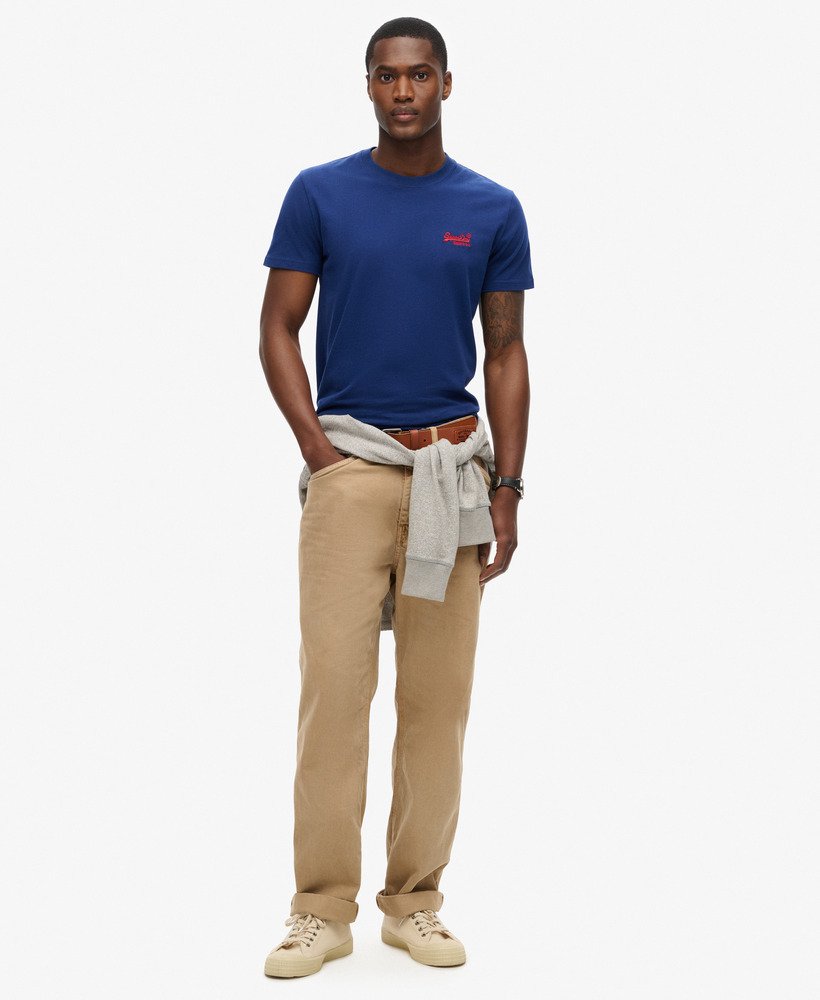 t-shirt met essential logo van biologisch katoen in supermarine navy