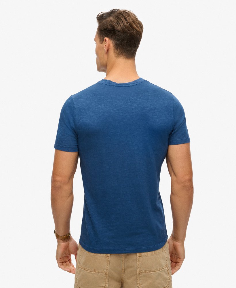 copper label script t-shirt in pilot mid blue slub