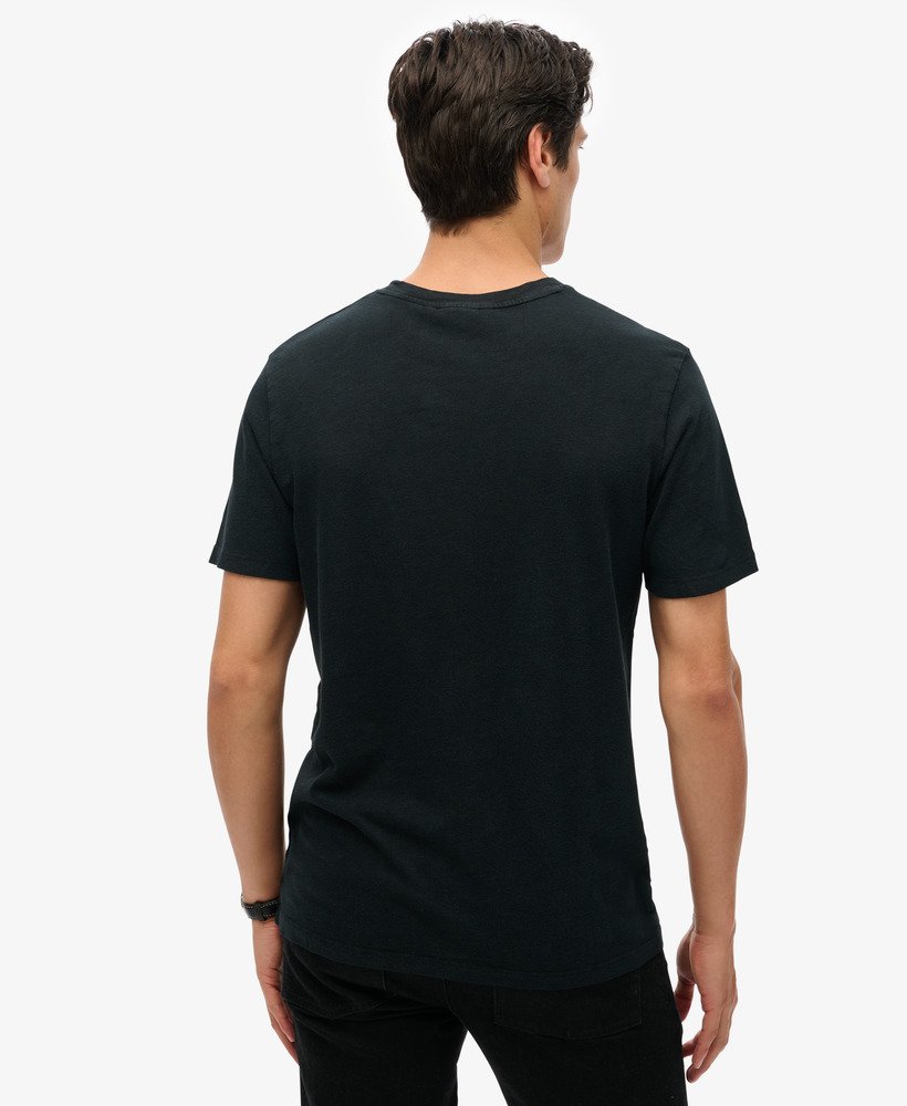retro rock t-shirt met graphic print in gitzwart