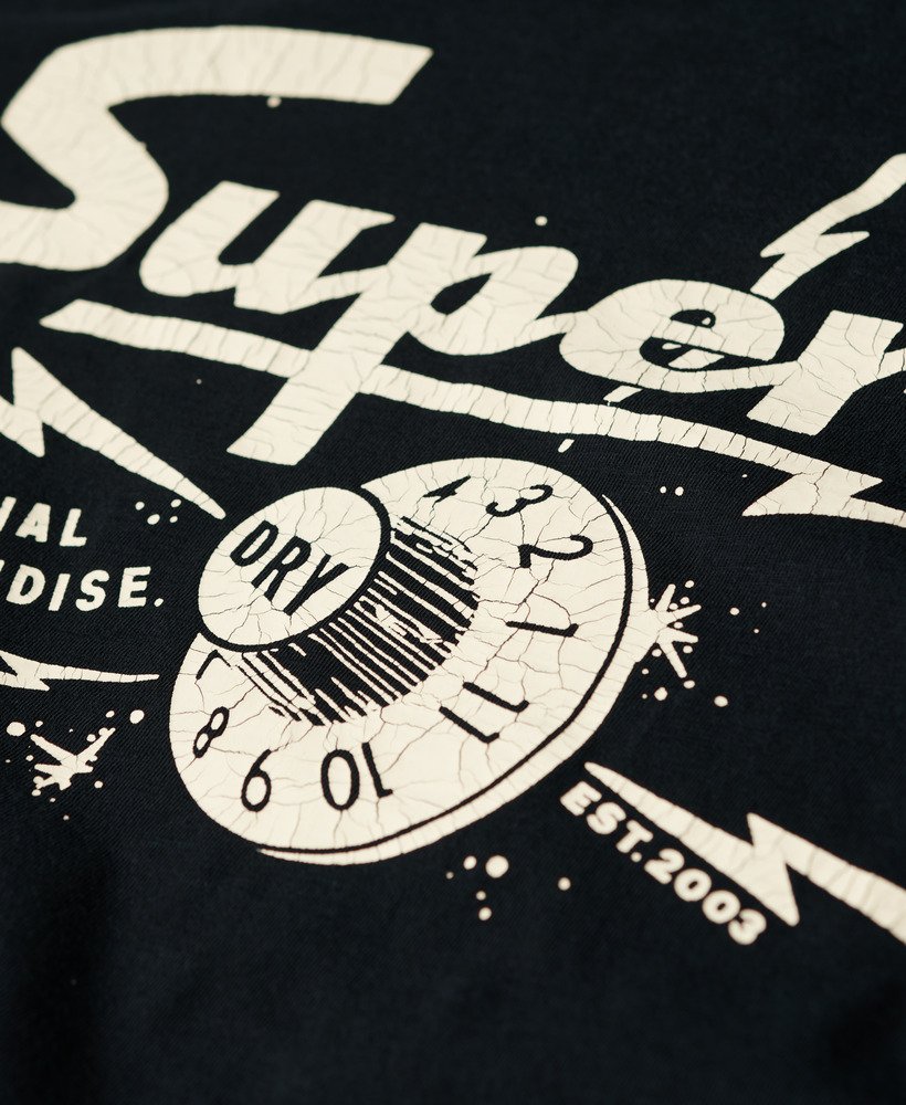 retro rock t-shirt met graphic print in gitzwart