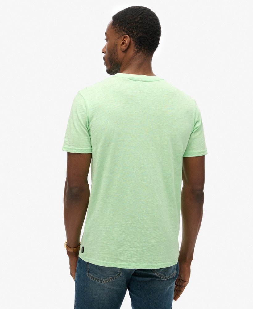 cali striped logo t-shirt in neon mintgroene slub