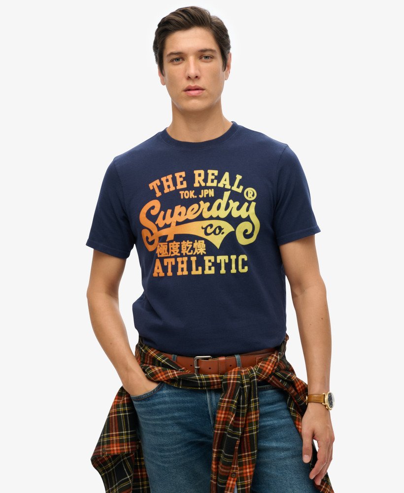 vernieuwd klassiek grafisch t-shirt in navy marl