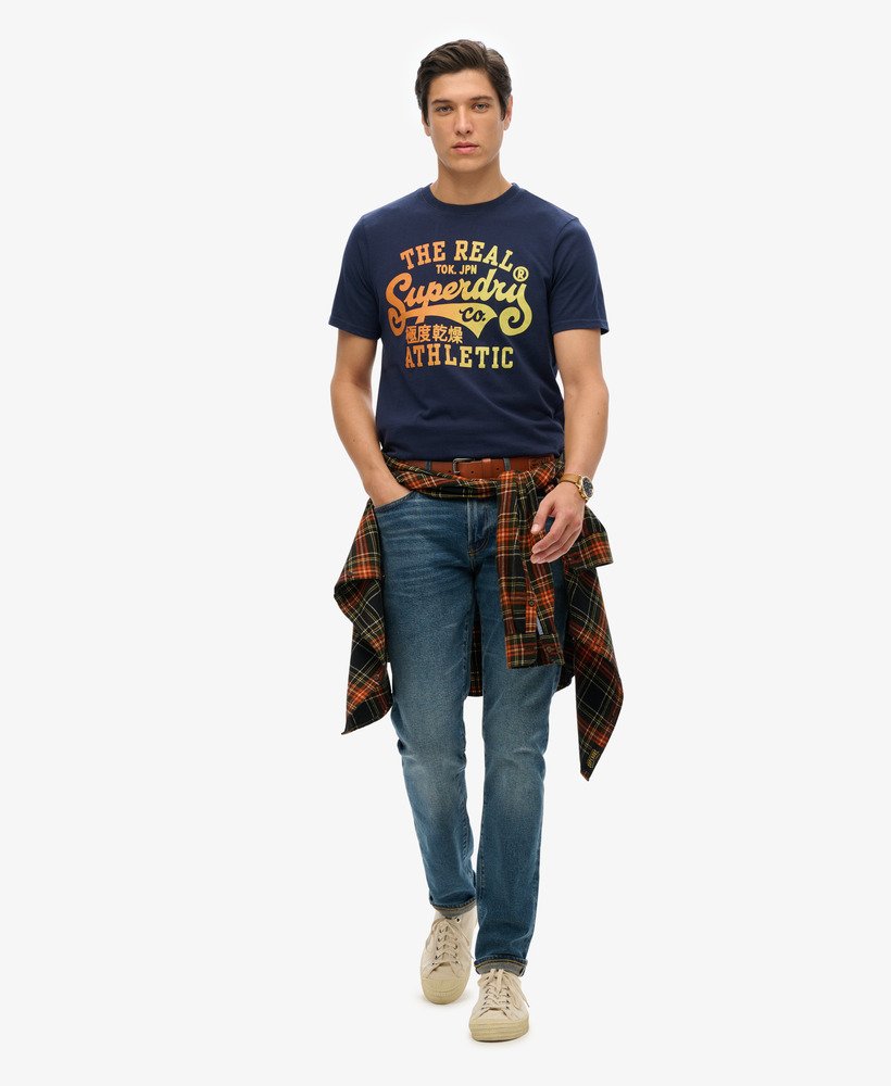 vernieuwd klassiek grafisch t-shirt in navy marl