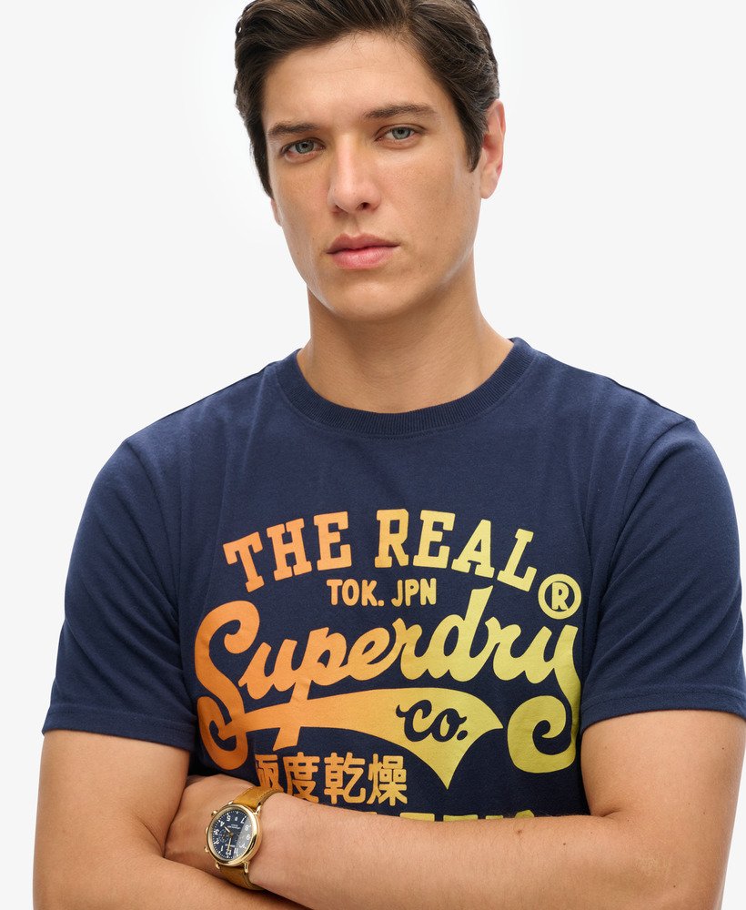 vernieuwd klassiek grafisch t-shirt in navy marl