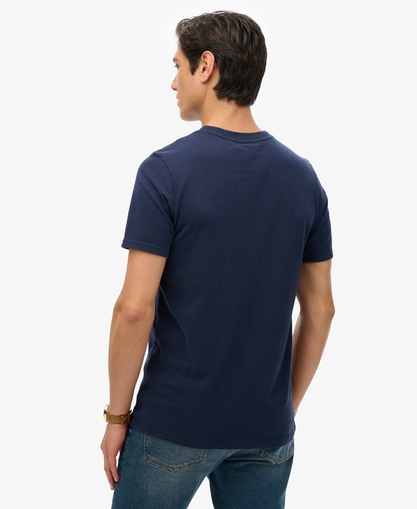 vernieuwd klassiek grafisch t-shirt in navy marl