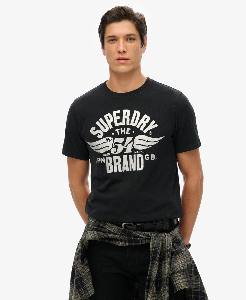 vernieuwd klassiek grafisch t-shirt in nero black marl.