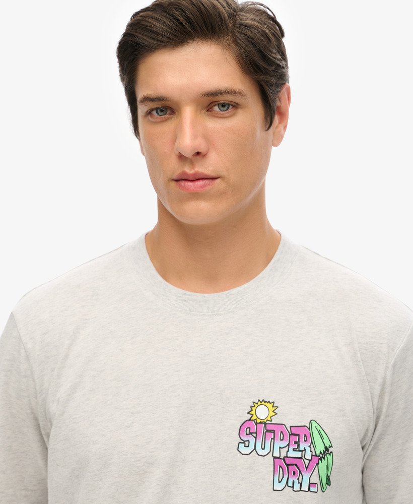 neonkleurig losvallend reis-t-shirt in gletsjergrijs gemêleerd