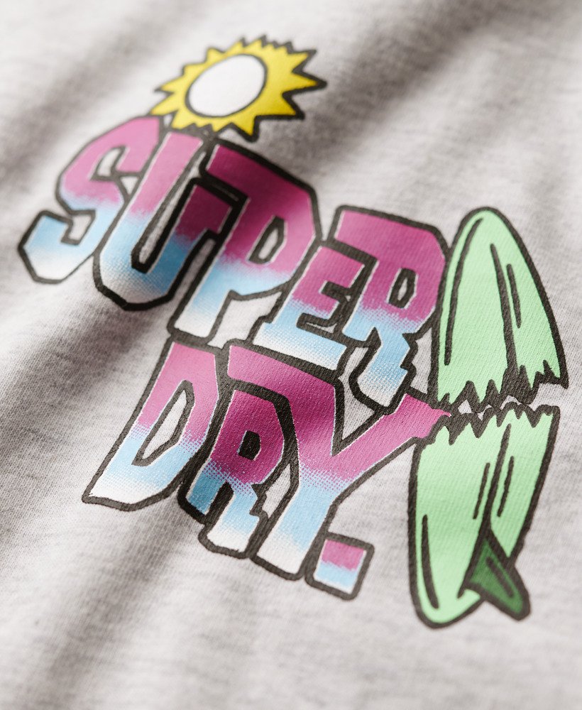 neonkleurig losvallend reis-t-shirt in gletsjergrijs gemêleerd