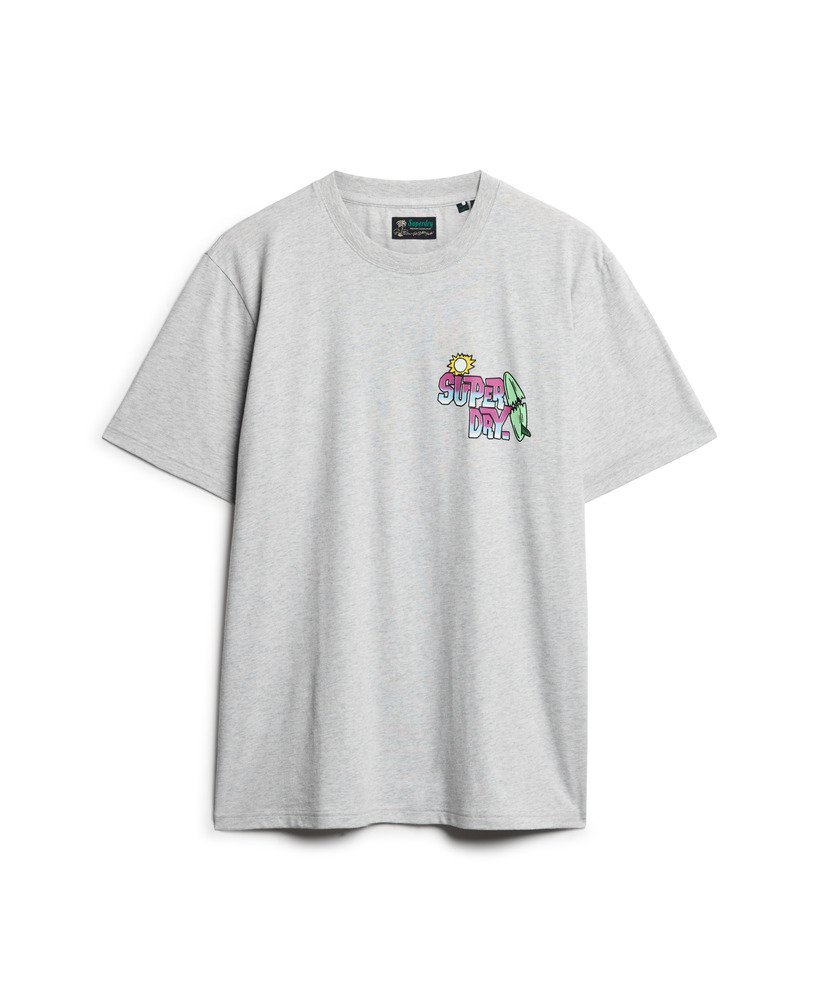 neonkleurig losvallend reis-t-shirt in gletsjergrijs gemêleerd