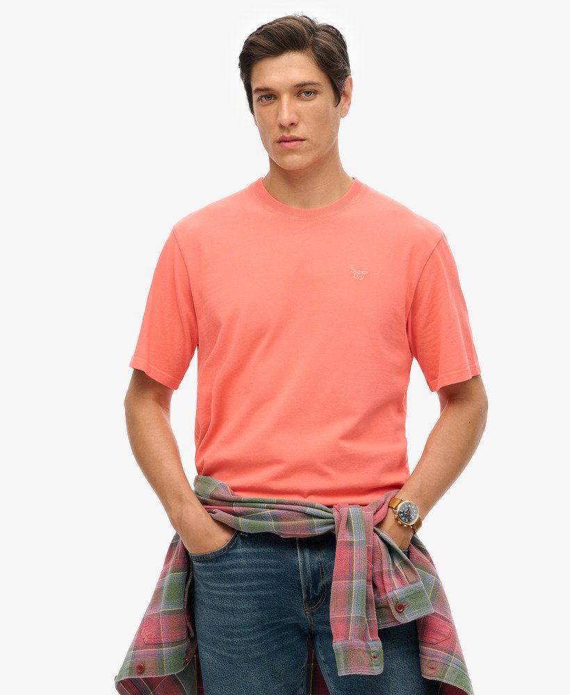 vintage gewassen t-shirt in hot coral
