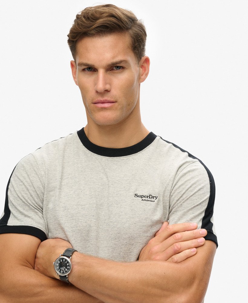essential logo retro t-shirt in grijs gemêleerdzwart