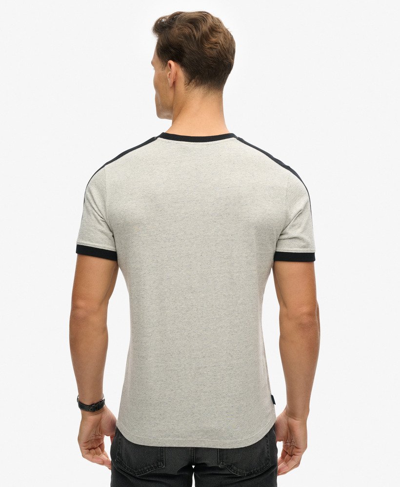 essential logo retro t-shirt in grijs gemêleerdzwart