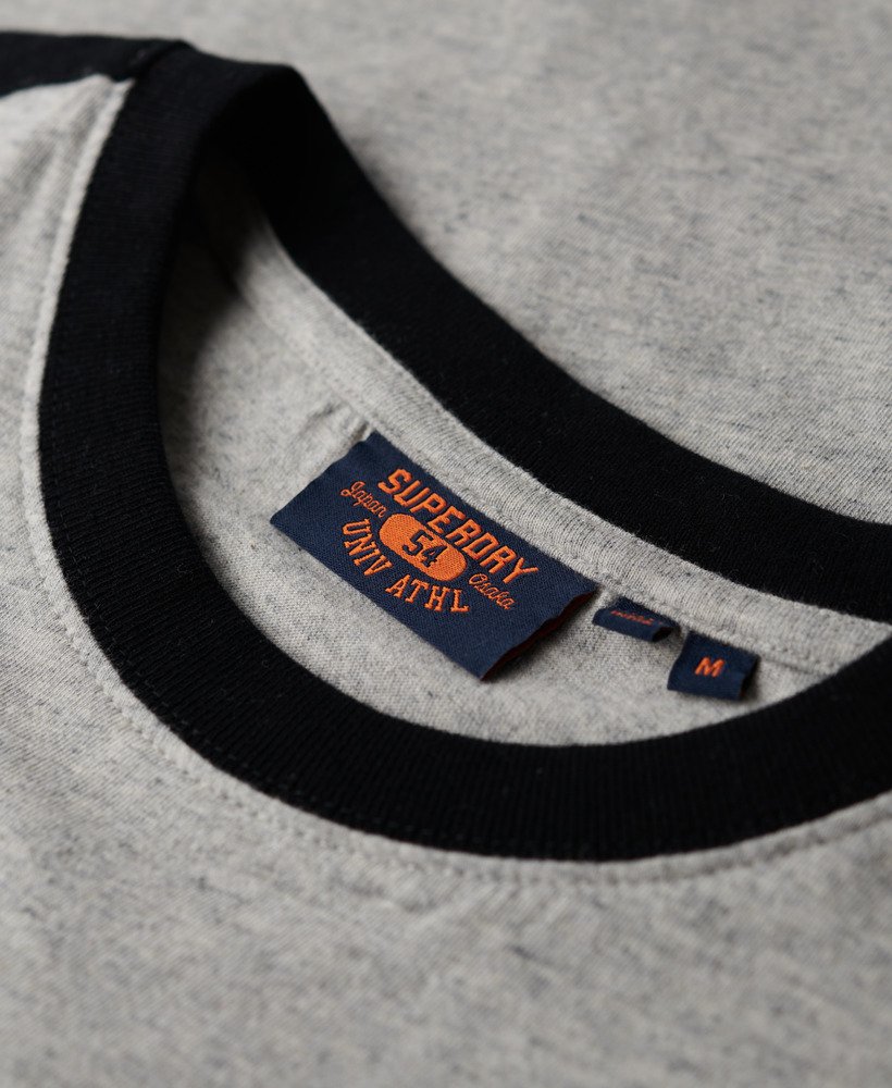 essential logo retro t-shirt in grijs gemêleerdzwart