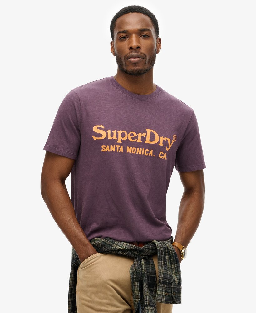 venue classic logo t-shirt in roetpaarse slub