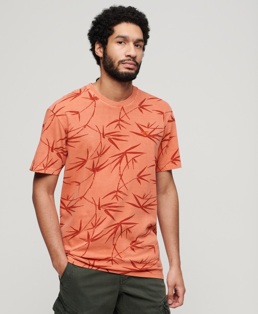 vintage t-shirt met overgeverfde print in gerookt roestbruin.