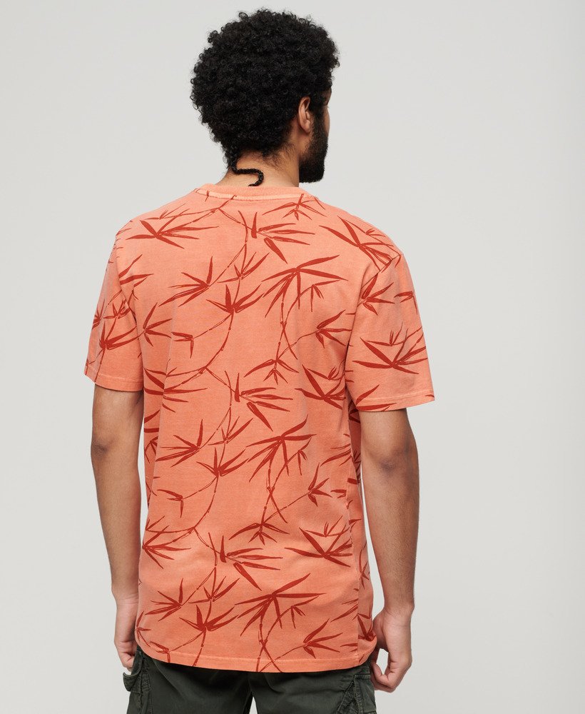 vintage t-shirt met overgeverfde print in gerookt roestbruin.