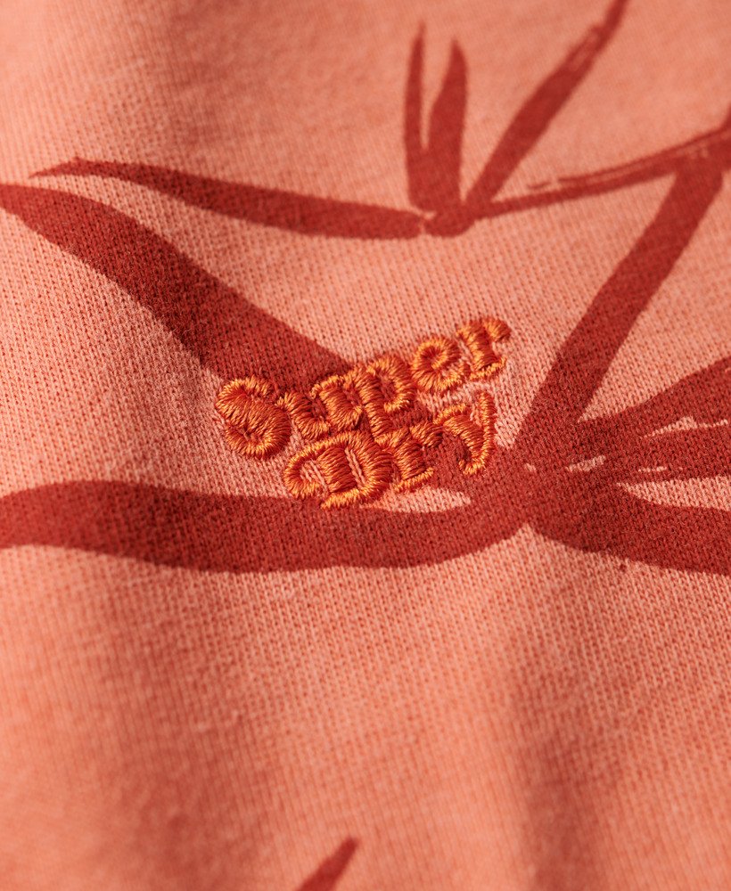 vintage t-shirt met overgeverfde print in gerookt roestbruin.