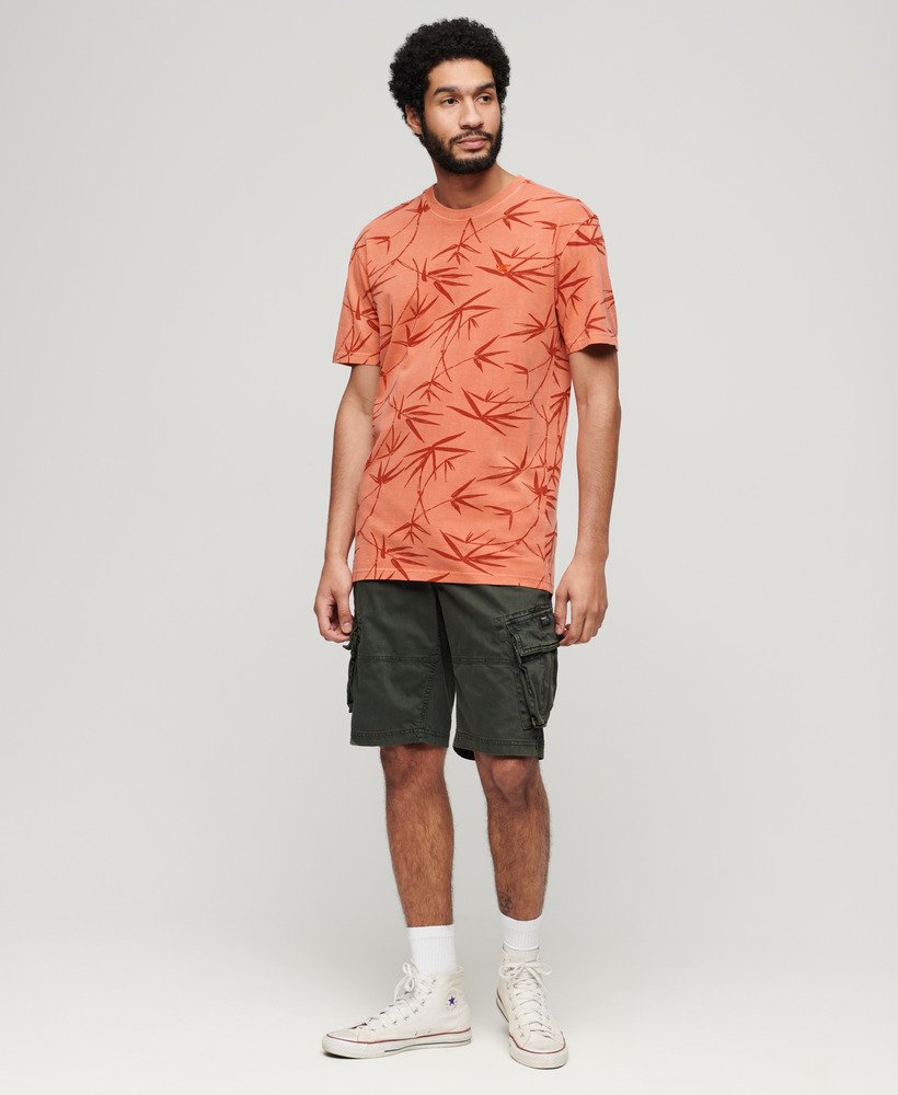 vintage t-shirt met overgeverfde print in gerookt roestbruin.