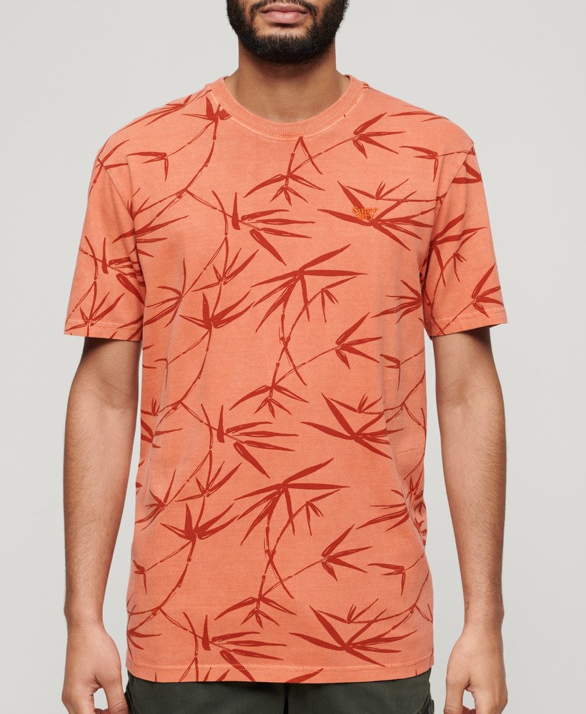 vintage t-shirt met overgeverfde print in gerookt roestbruin.