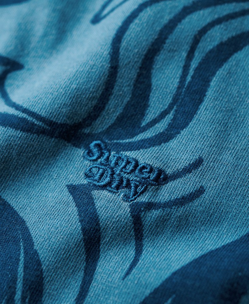 vintage t-shirt met overgeverfde print in quayside blue