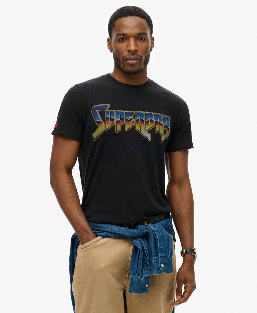 rock graphic band t-shirt in zwart