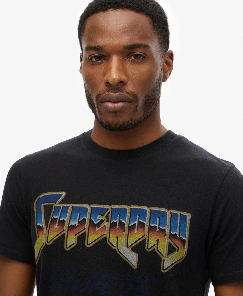 rock graphic band t-shirt in zwart
