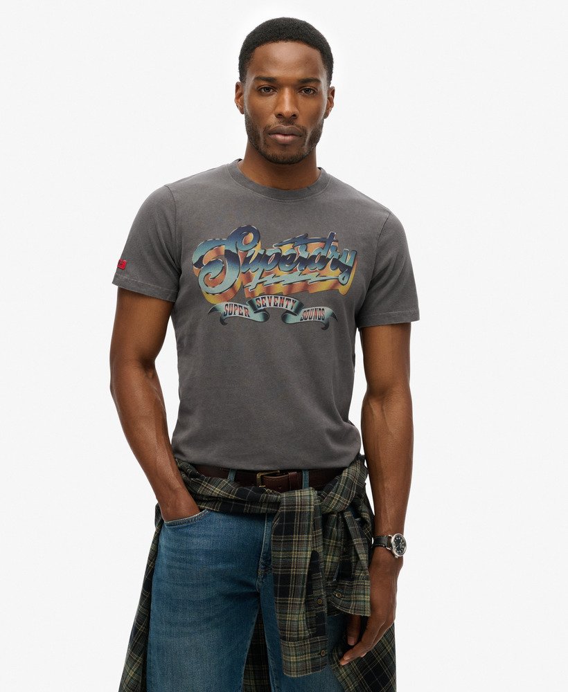 rock graphic band t-shirt in antracietgrijs