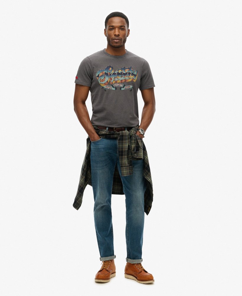 rock graphic band t-shirt in antracietgrijs