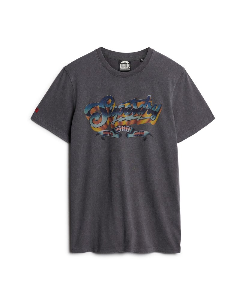 rock graphic band t-shirt in antracietgrijs