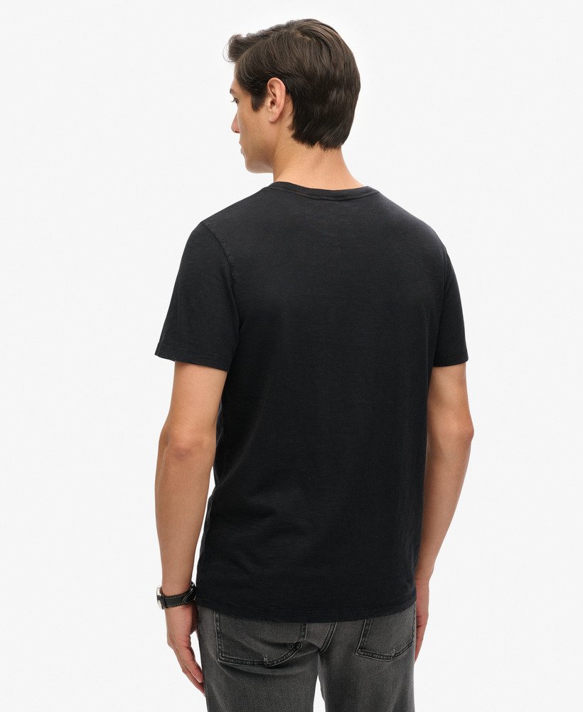 t-shirt met ronde hals en korte mouwen van slubstof in zwart