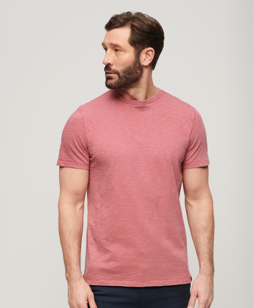 t-shirt met ronde hals en korte mouwen van slubstof in mesa rose pink.