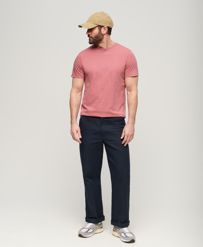 t-shirt met ronde hals en korte mouwen van slubstof in mesa rose pink.