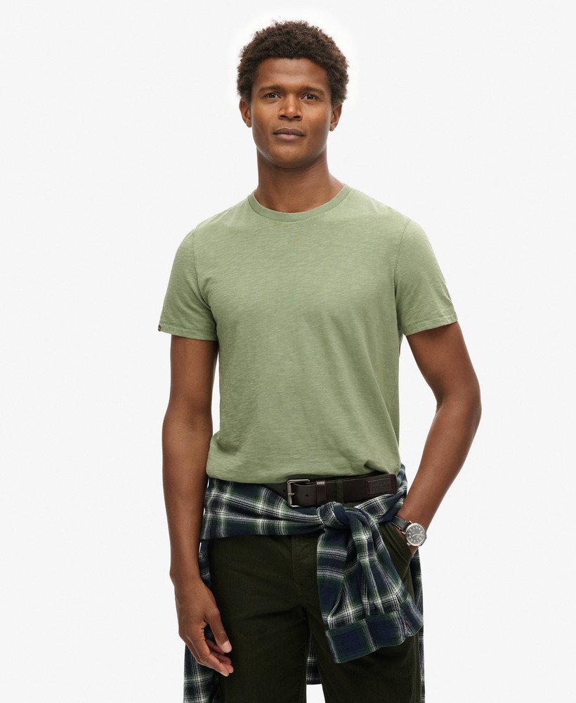t-shirt met ronde hals en korte mouwen van slubstof in zeegroen.