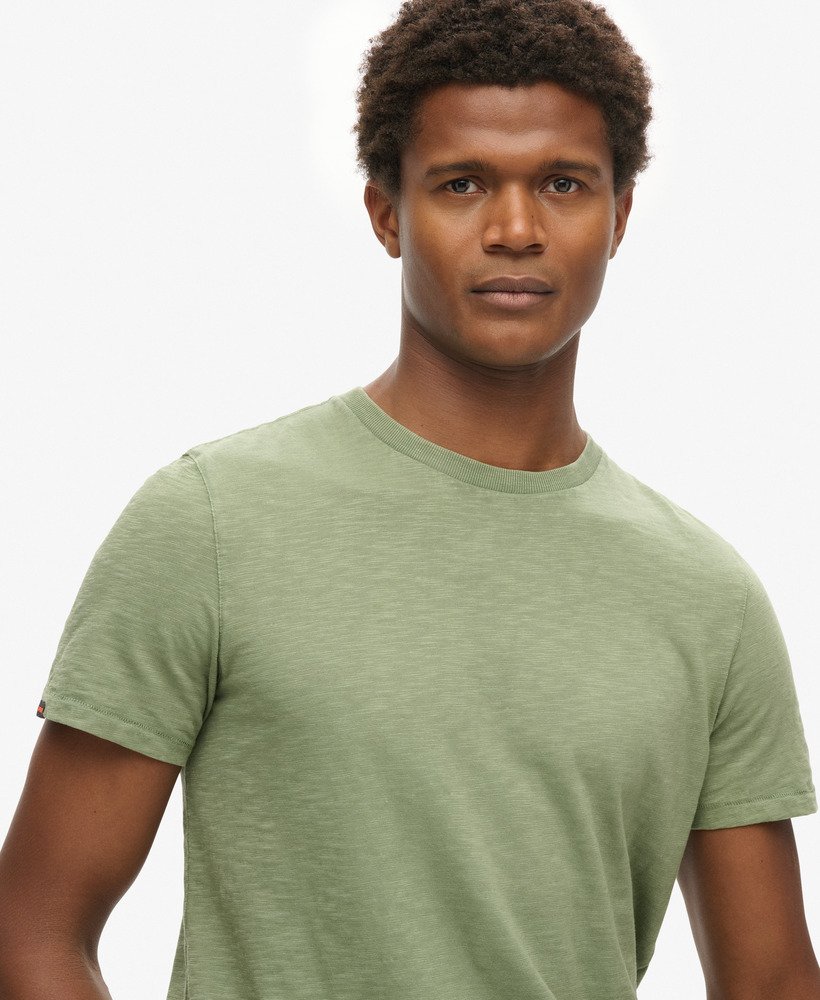 t-shirt met ronde hals en korte mouwen van slubstof in zeegroen.