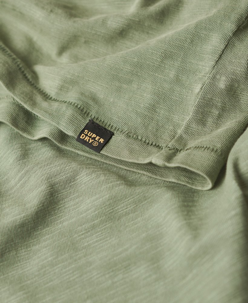 t-shirt met ronde hals en korte mouwen van slubstof in zeegroen.