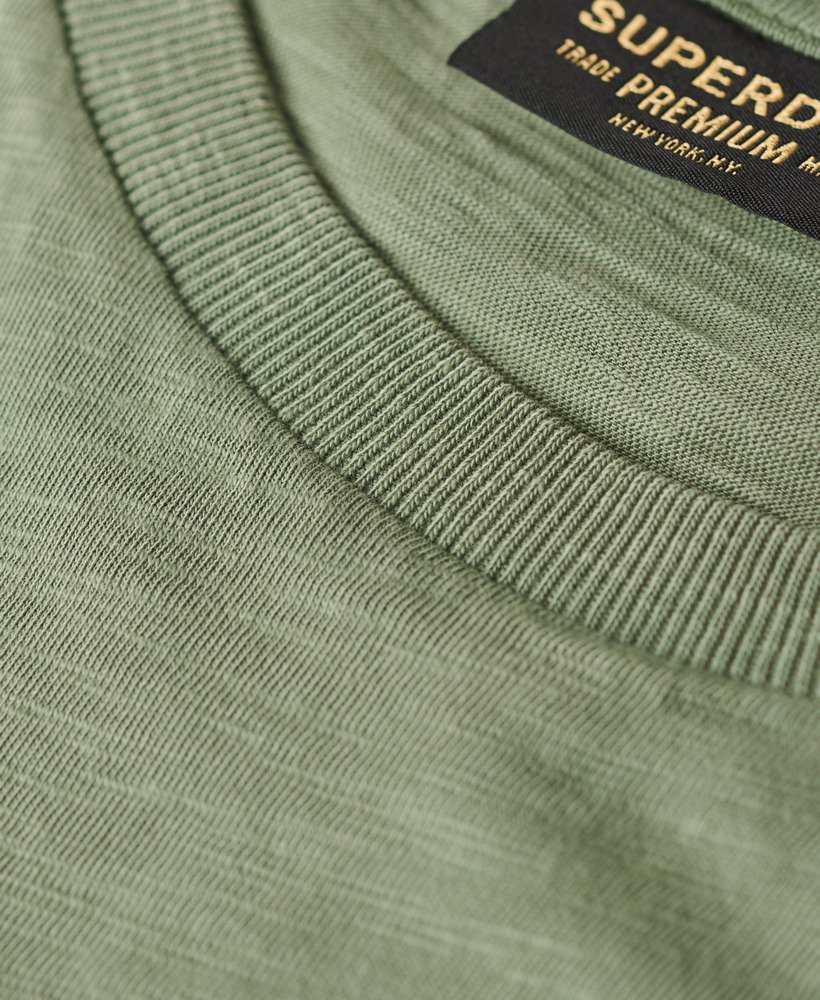 t-shirt met ronde hals en korte mouwen van slubstof in zeegroen.