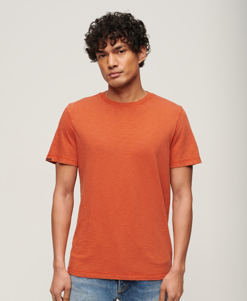 t-shirt met ronde hals en korte mouwen van slubstof in mecca orange