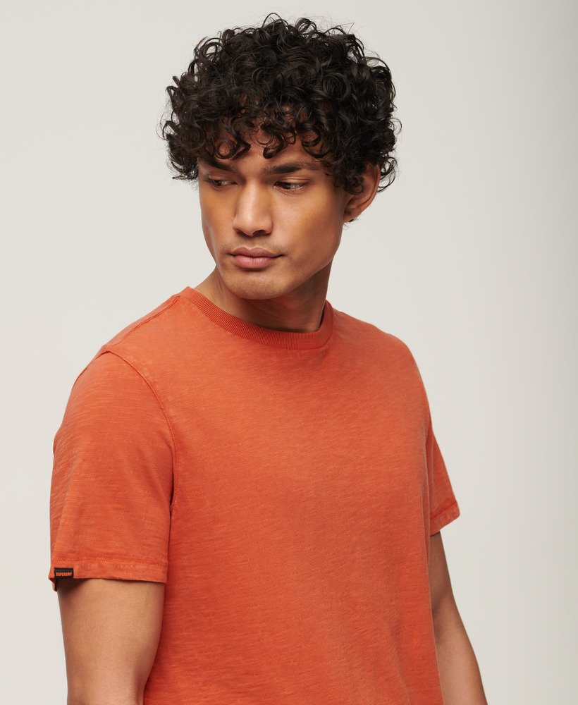 t-shirt met ronde hals en korte mouwen van slubstof in mecca orange