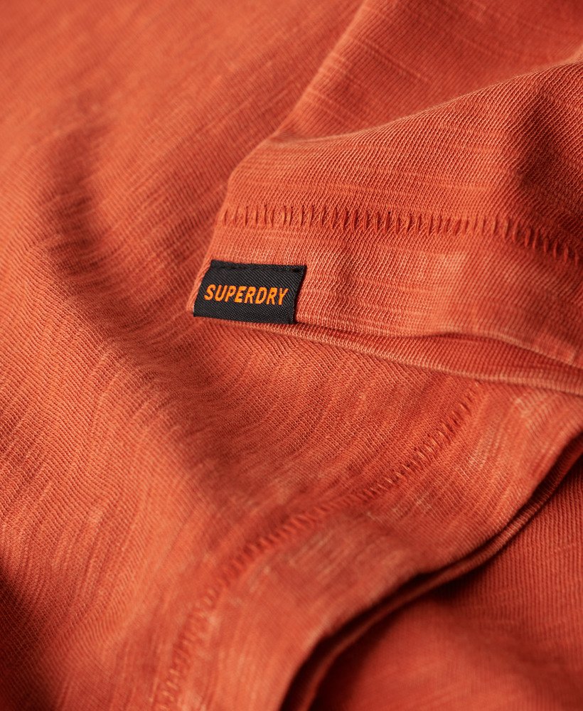 t-shirt met ronde hals en korte mouwen van slubstof in mecca orange