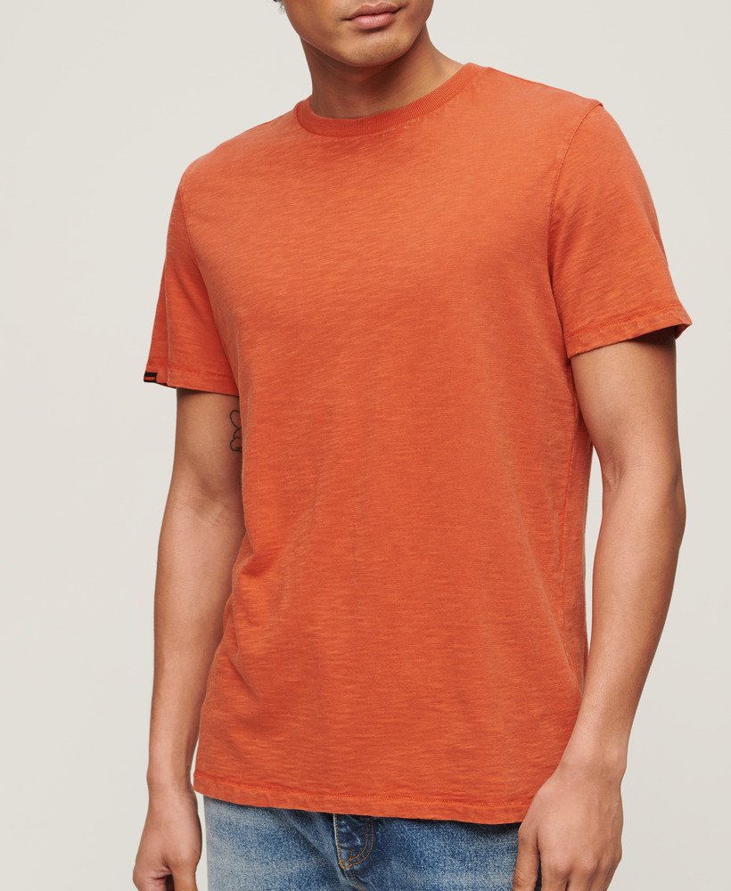 t-shirt met ronde hals en korte mouwen van slubstof in mecca orange