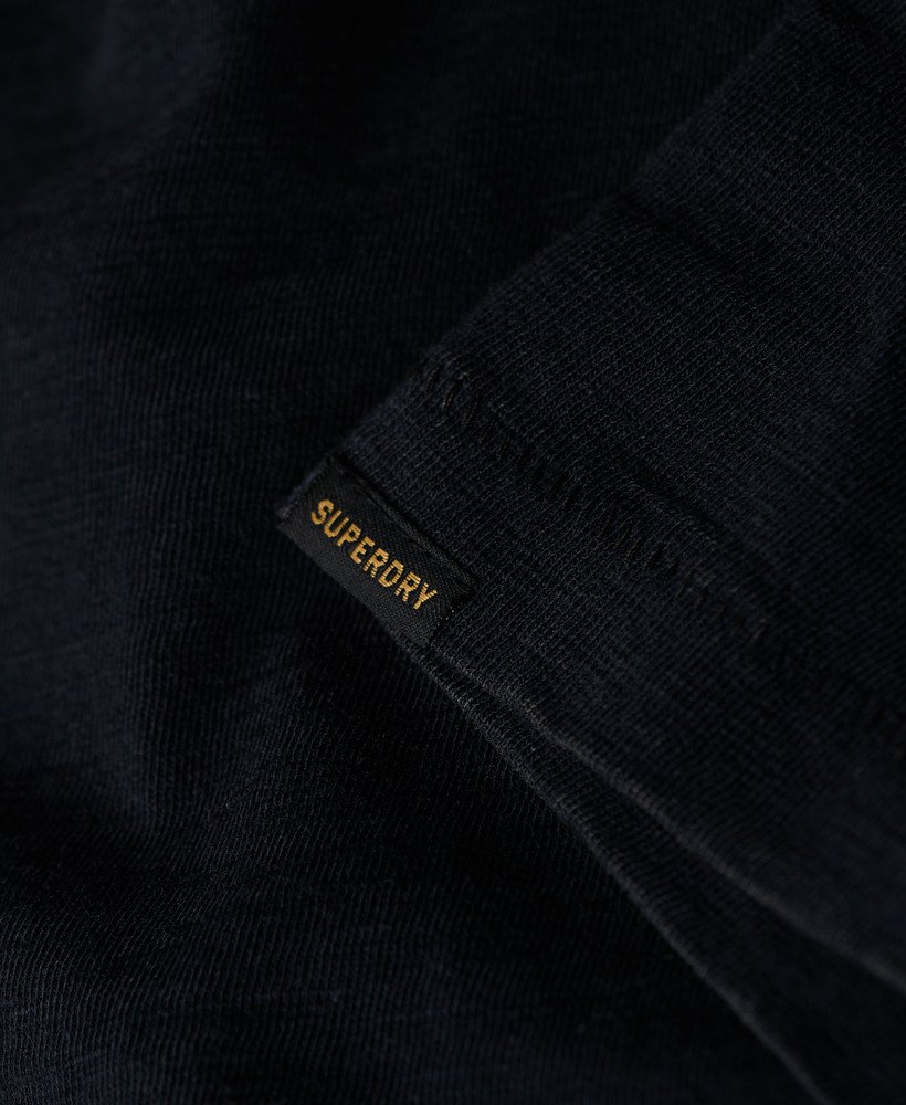 t-shirt met v-hals en korte mouwen van slubstof in eclipse navy